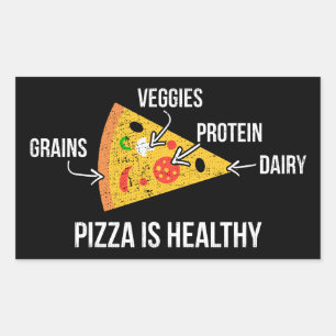 Pegatina Rectangular Pizza Es Saludable - Carbohidratos - Graciosa Nove
