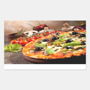 Pegatina Rectangular Pizza italiana fresca
