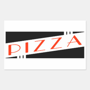 Pegatina Rectangular pizza retro