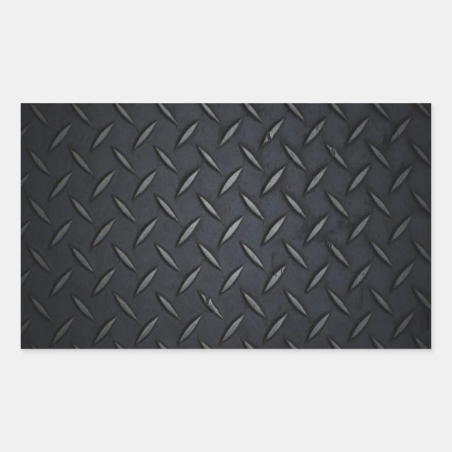 Pegatina Rectangular Placa de diamante negro Metalizado (Anverso)