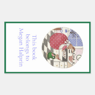 Pegatina Rectangular Placa de libro Baking Bunnies