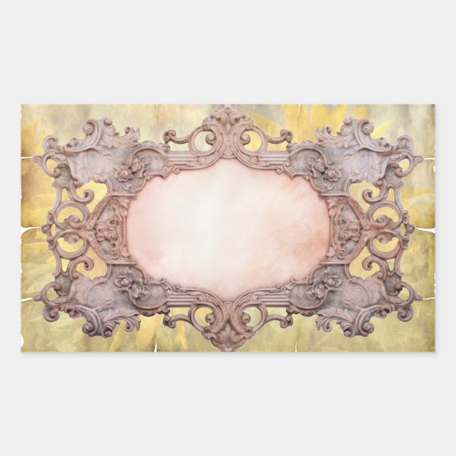 Pegatina Rectangular Placa de libro de estilo victoriano enmarcada (Anverso)