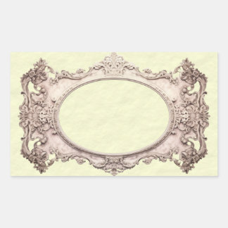 Pegatina Rectangular Placa de libro de estilo victoriano simple