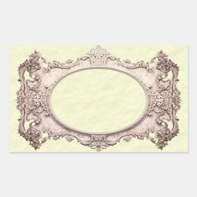 Pegatina Rectangular Placa de libro de estilo victoriano simple (Anverso)