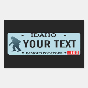 Pegatina Rectangular Placa de licencia de Idaho Sasquatch