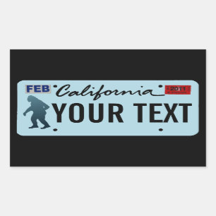 Pegatina Rectangular Placa de licencia Sasquatch de California