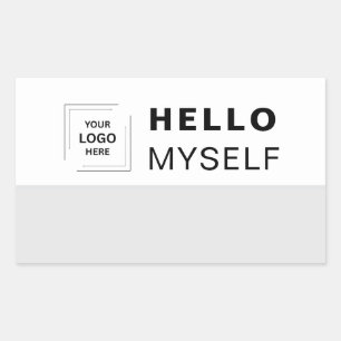 Pegatina Rectangular Placa de nombre personalizada con diseño moderno d