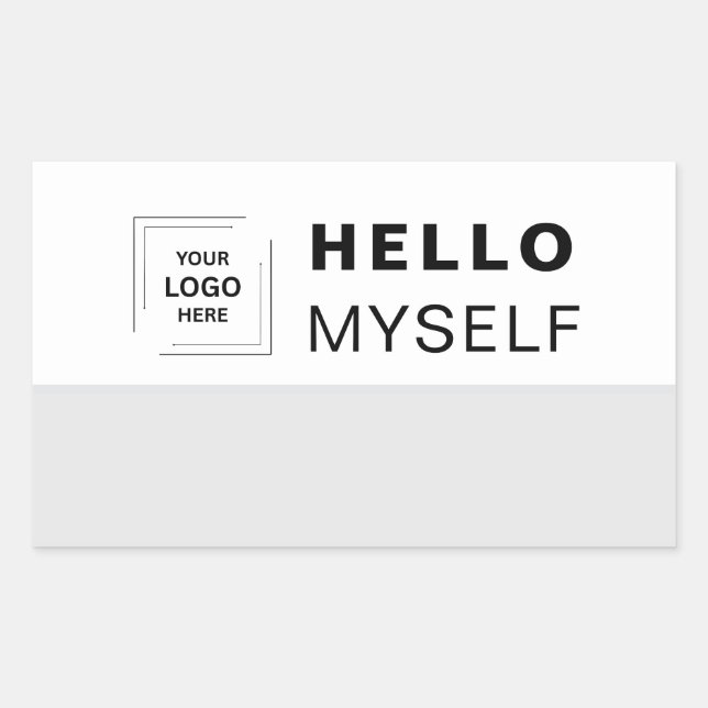 Pegatina Rectangular Placa de nombre personalizada con diseño moderno d (Anverso)