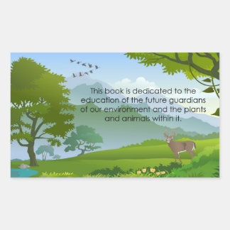 Pegatina Rectangular Placa del libro de educación
