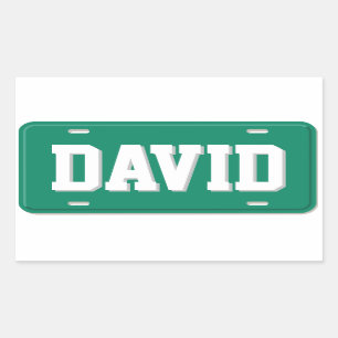 Pegatina Rectangular Placa verde y blanca personalizada