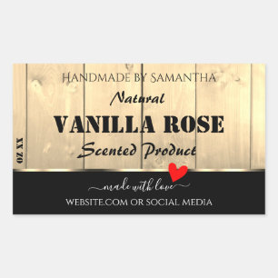 Pegatina Rectangular Placas de madera marrón claro Etiquetas de embalaj