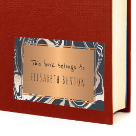 Pegatina Rectangular Plancha dorada de oro de mármol negro de oro