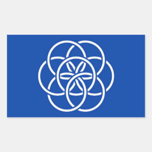 Pegatina Rectangular Planet earth flag
