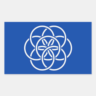 Pegatina Rectangular Planet earth flag
