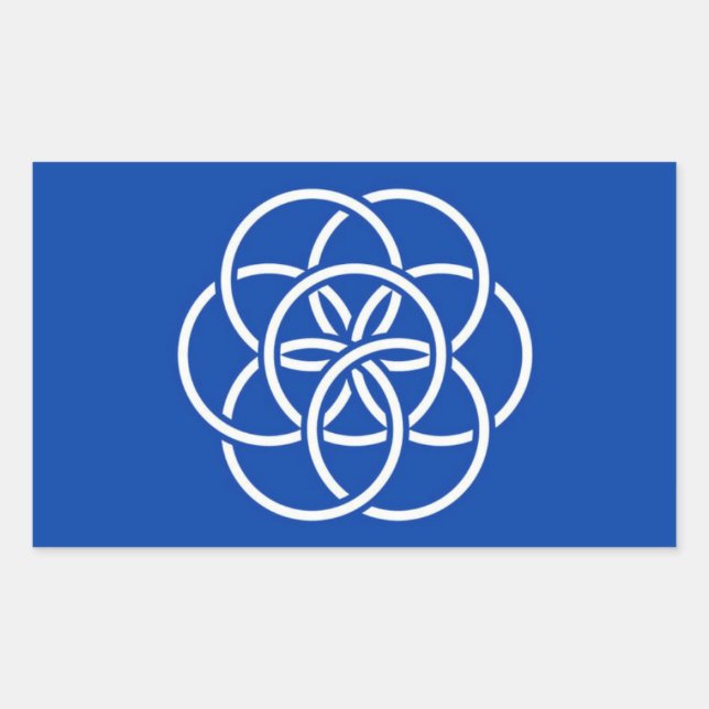 Pegatina Rectangular Planet earth flag (Anverso)