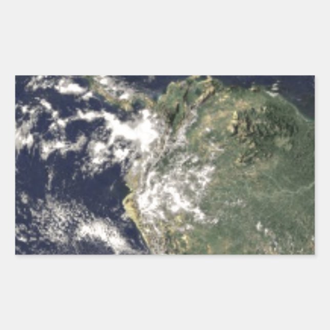 Pegatina Rectangular Planeta Tierra (Anverso)