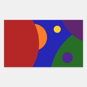 Pegatina Rectangular Planetas arcoiris