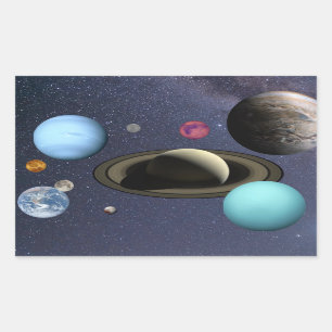 Pegatina Rectangular Planetas del sistema solar
