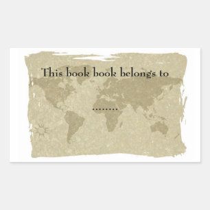 Pegatina Rectangular Planta de mapas del mundo antiguo