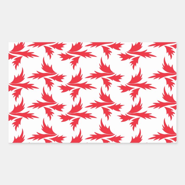 Pegatina Rectangular plantas botánicas (Anverso)