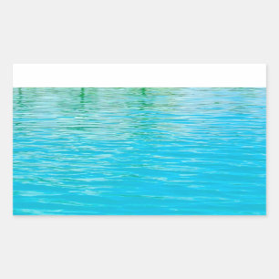 Pegatina Rectangular Plantilla de agua de mar en blanco personalizada a