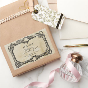 Pegatina Rectangular Plantilla de BookPlate de autor de firma de pergam