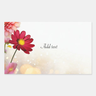 Pegatina Rectangular PLANTILLA DE Bouquet de flores,