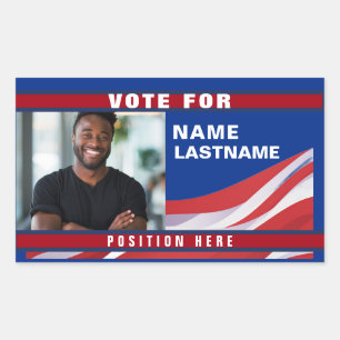 Pegatina Rectangular Plantilla de Campaña Política Personalizada