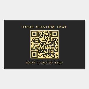 Pegatina Rectangular Plantilla de código QR para personalizado de texto