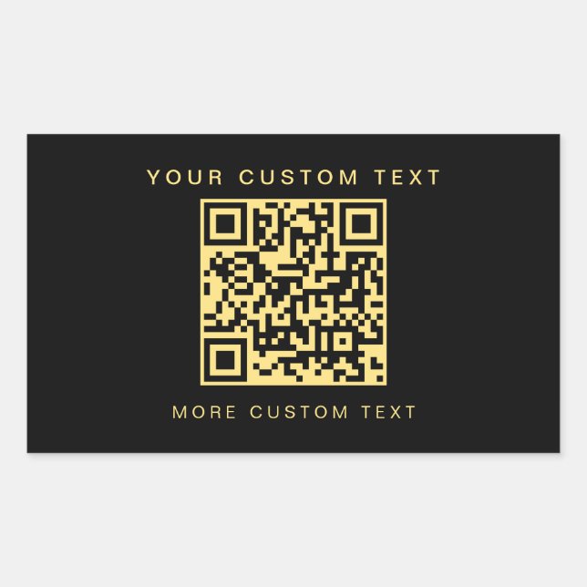 Pegatina Rectangular Plantilla de código QR para personalizado de texto (Anverso)