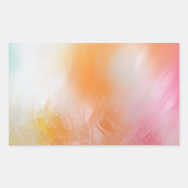 Pegatina Rectangular Plantilla de color abstracto azul amarillo rosado (Anverso)
