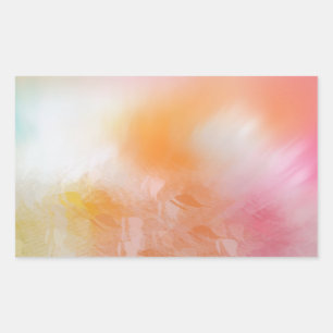 Pegatina Rectangular Plantilla de color abstracto azul amarillo rosado