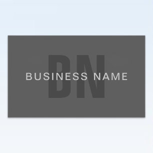 Pegatina Rectangular Plantilla de diseño de monograma editable en gris 