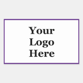 Pegatina Rectangular Plantilla de logotipo "Business Purple and White Y