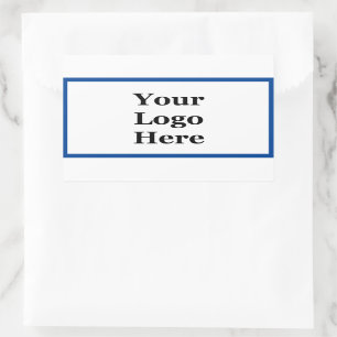 Pegatina Rectangular Plantilla de logotipo de Deep Blue y White Your