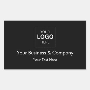 Pegatina Rectangular Plantilla de logotipo de negocio de lujo negro per