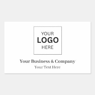 Pegatina Rectangular Plantilla de logotipo de negocio personalizado
