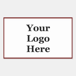 Pegatina Rectangular Plantilla de logotipo de su empresa rojo oscuro y 