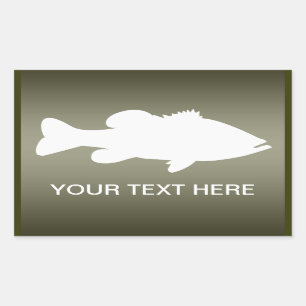 Pegatina Rectangular Plantilla de pesca con grano de largemouth