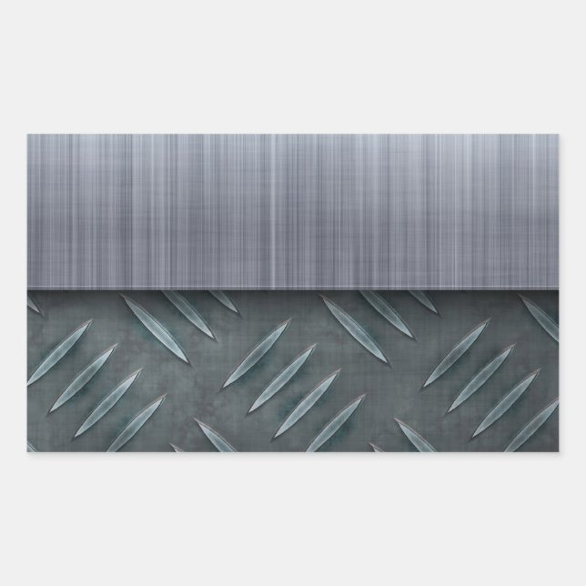 Pegatina Rectangular Plantilla de placa de diamante Metalizado cepillad (Anverso)