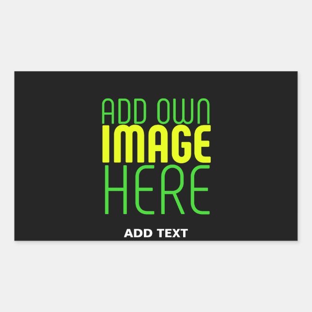 PEGATINA RECTANGULAR PLANTILLA DE TEXTO DE IMAGEN NEGRA SENCILLA EDITAB (Anverso)
