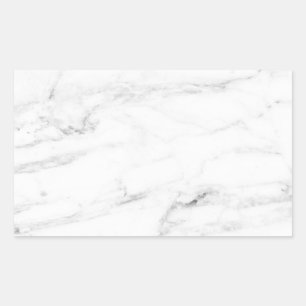 Pegatina Rectangular Plantilla elegante de mármol blanco personalizado