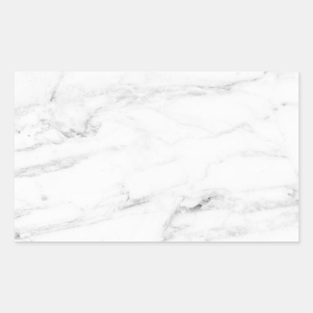 Pegatina Rectangular Plantilla elegante de mármol blanco personalizado (Anverso)