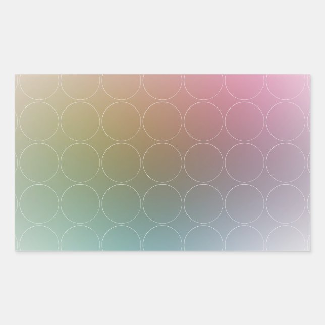 Pegatina Rectangular Plantilla elegante en blanco colorido moderno y tr (Anverso)