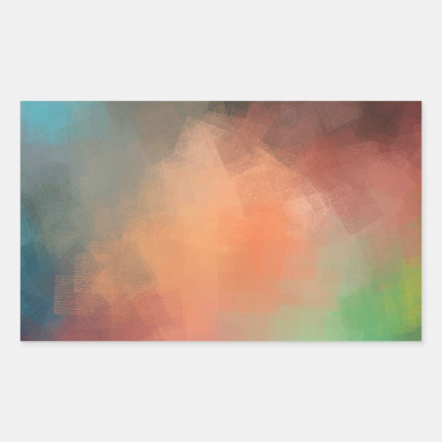 Pegatina Rectangular Plantilla en blanco abstracta moderna personalizad (Anverso)