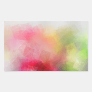 Pegatina Rectangular Plantilla en blanco colorida arte abstracto modern