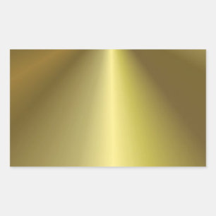 Pegatina Rectangular Plantilla en blanco con aspecto metálico de oro fa