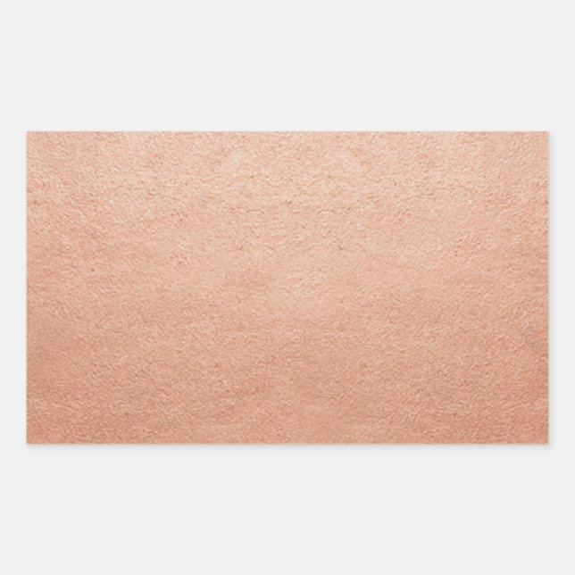 Pegatina Rectangular Plantilla en blanco Copper Faux Relieve metalizado (Anverso)