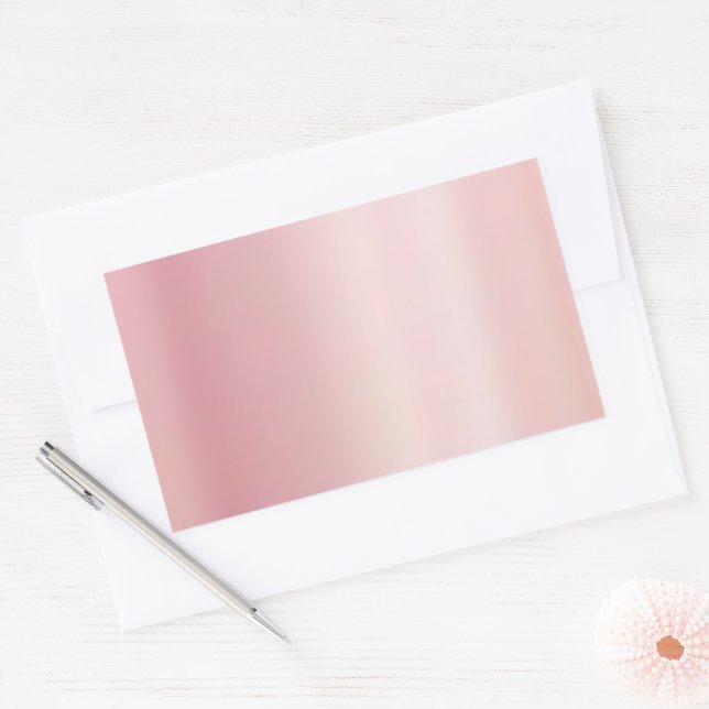 Pegatina Rectangular Plantilla en Blanco Crea Tu Propio Rosa Dorado Ele (Sobre)