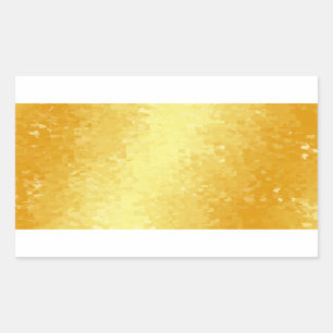 Pegatina Rectangular Plantilla en blanco de corazones con aspecto dorad